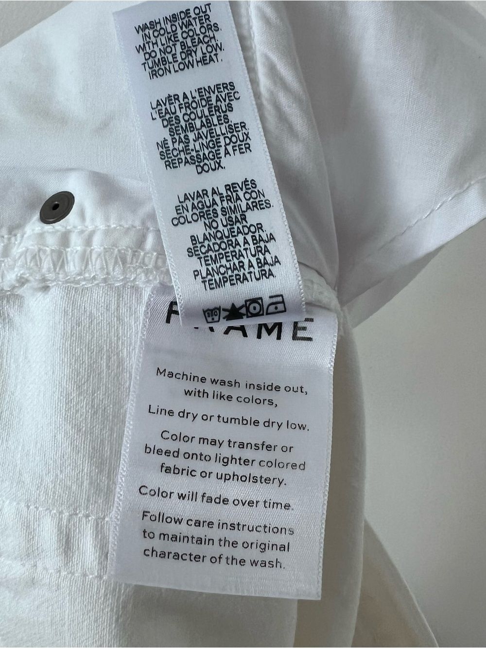 FRAME Denim Le High Oversized Cuffed Straight Leg White Jeans 31 NWT - Picture 10 of 11